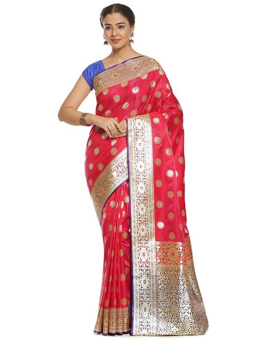 zari work banarasi saree with blouse - 17748191 - Very Small Image - 1