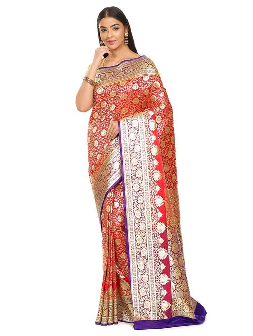 zari work banarasi saree - 17748221 - Very Small Image - 1