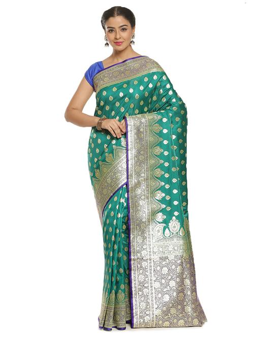 zari work banarasi saree with blouse - 17748247 - Very Small Image - 1