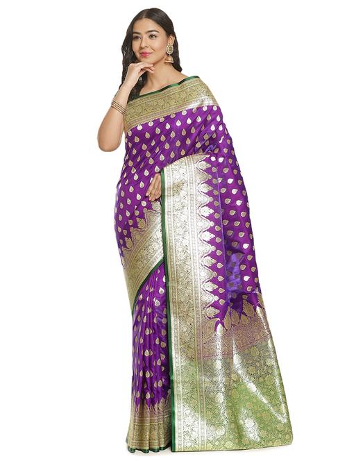 zari work banarasi saree with blouse - 17748257 - Very Small Image - 1