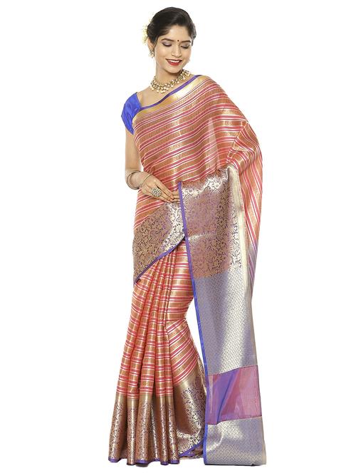 zari work kanjivaram saree with blouse - 17748260 - Very Small Image - 1