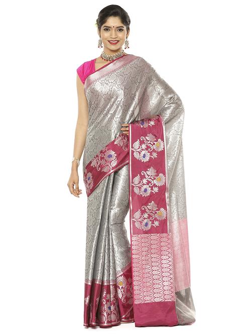 zari work kanjivaram saree with blouse - 17748266 - Very Small Image - 1