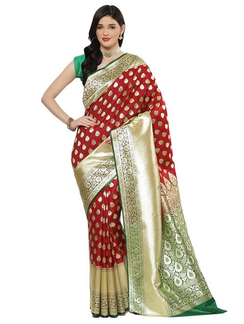zari work banarasi saree with blouse - 17748311 - Very Small Image - 1