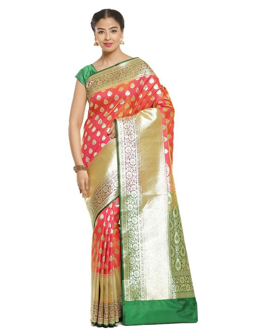zari work banarasi saree with blouse - 17748313 - Very Small Image - 1