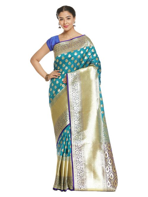 zari work banarasi saree with blouse - 17748319 - Very Small Image - 1