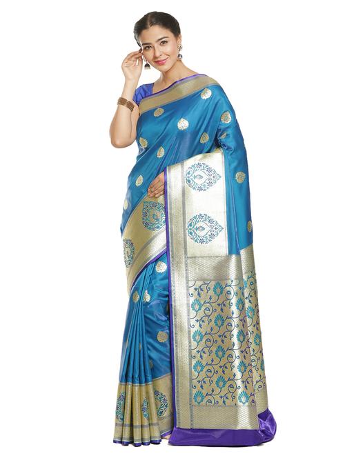 zari work banarasi saree with blouse - 17748333 - Very Small Image - 1