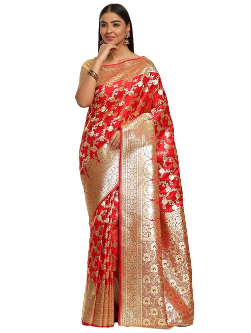 zari work banarasi saree with blouse - 17748472 - Very Small Image - 1