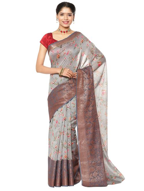 zari work banarasi saree with blouse - 17748491 - Very Small Image - 1
