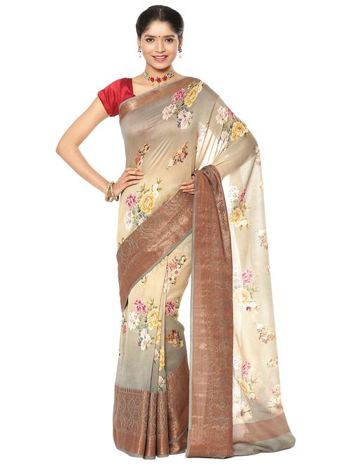 zari work banarasi saree with blouse - 17748495 - Very Small Image - 1