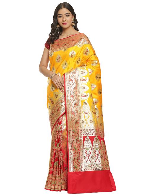zari work banarasi saree with blouse - 17748496 - Very Small Image - 1