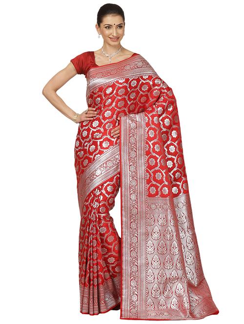 zari work banarasi saree with blouse - 17748508 - Very Small Image - 1