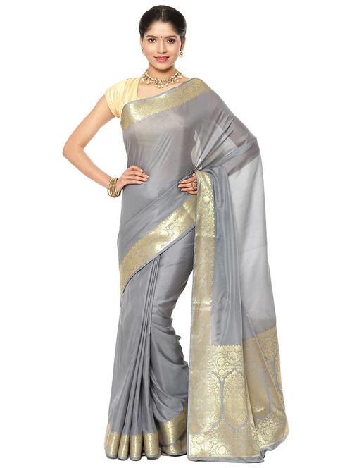 zari work banarasi saree with blouse - 17748509 - Very Small Image - 1
