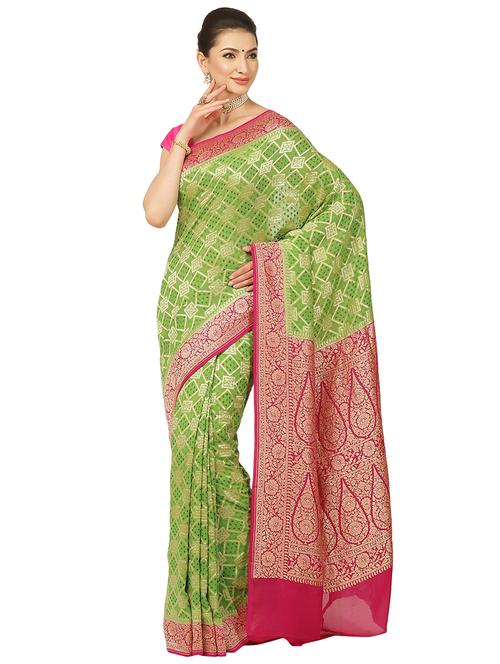 zari work banarasi saree with blouse - 17748535 - Very Small Image - 1