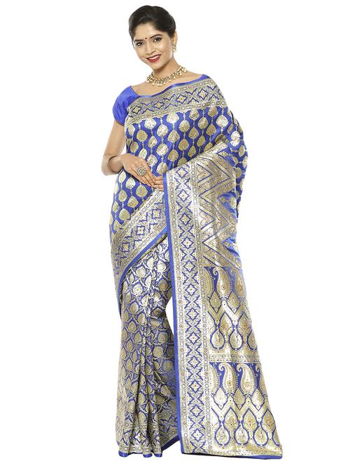 zari work banarasi saree - 17748552 - Very Small Image - 1