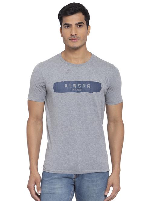 grey chest print t-shirt - 17749285 - Very Small Image - 1