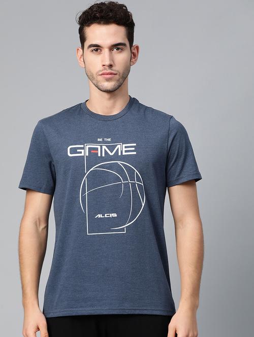 navy blue printed t-shirt - 17749584 - Very Small Image - 1