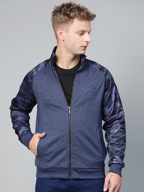 navy blue camouflage casual jacket - 17749691 - Very Small Image - 1