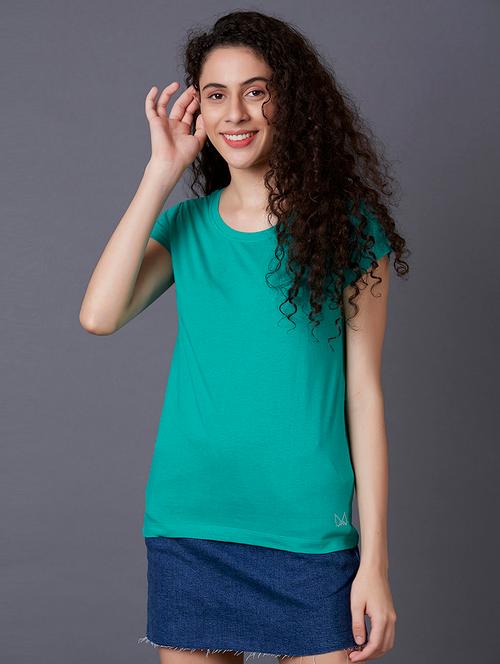 round neck solid tee - 17750069 - Very Small Image - 1