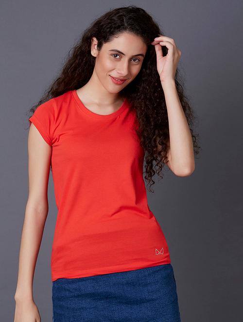 round neck solid tee - 17750077 - Very Small Image - 1
