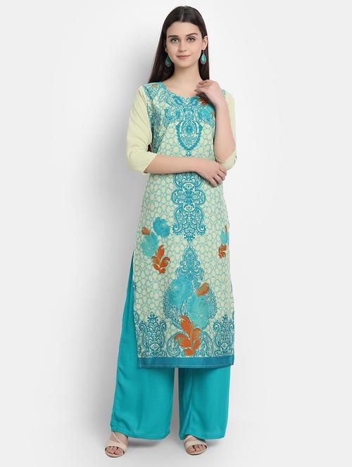 printed straight kurta - 17750145 - Very Small Image - 1