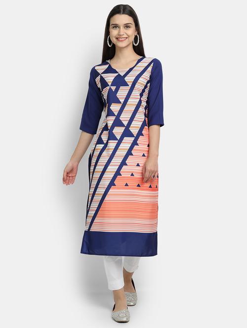 multi colored printed straight kurta - 17750219 - Very Small Image - 1