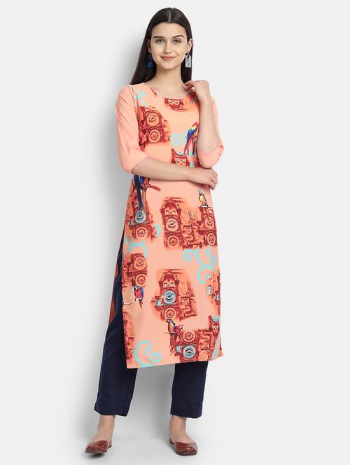 multi colored printed straight kurta - 17750220 - Very Small Image - 1