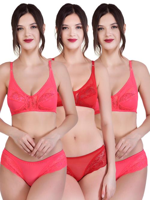 multi colored net bras and panty set - 17750812 - Very Small Image - 1