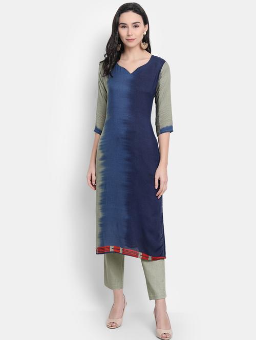 ombre straight kurta - 17751015 - Very Small Image - 1
