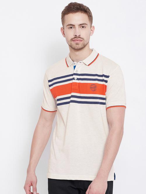 off-white striped polo t-shirt - 17751885 - Very Small Image - 1