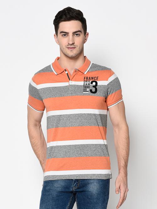 orange striped polo t-shirt - 17752034 - Very Small Image - 1