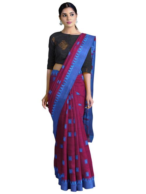 zari work handloom saree with blouse - 17752278 - Very Small Image - 1