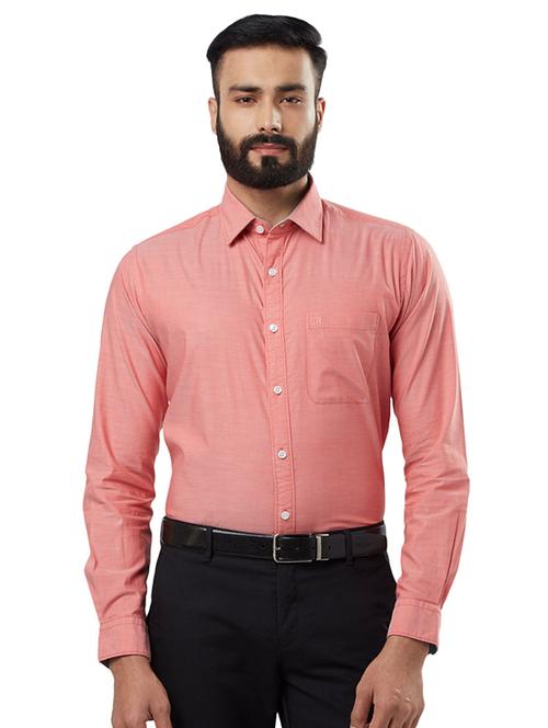 orange solid casual shirt - 17752299 - Very Small Image - 1
