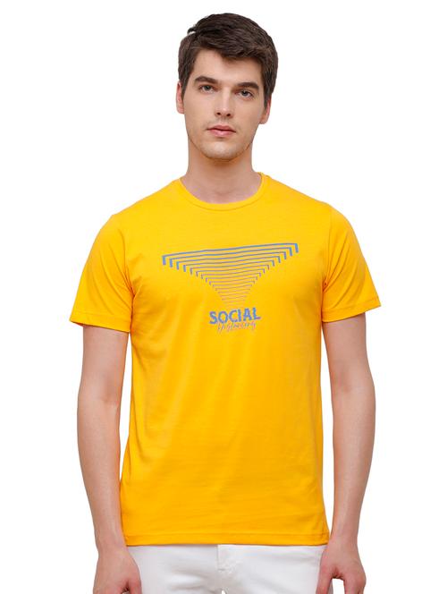 yellow chest print t-shirt - 17753071 - Very Small Image - 1
