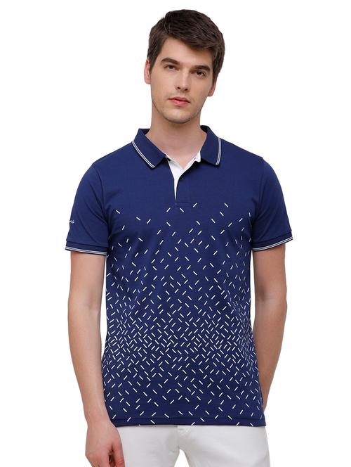 blue printed polo t-shirt - 17753081 - Very Small Image - 1