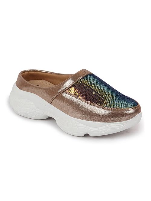 gold pu casual shoes - 17753669 - Very Small Image - 1