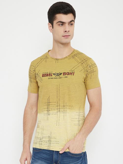 yellow all over print t-shirt - 17754309 - Very Small Image - 1