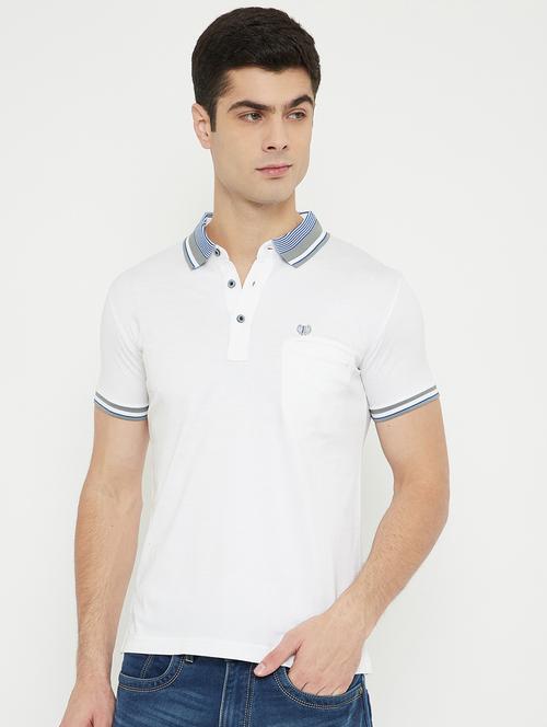white solid polo t-shirt - 17754348 - Very Small Image - 1