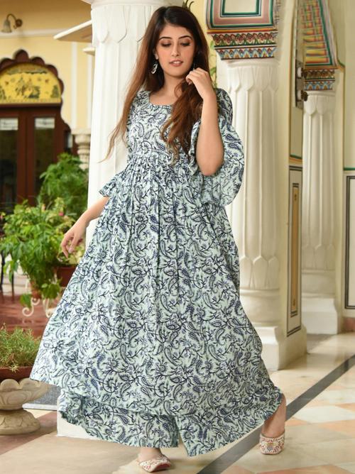 partywear designer mint cream pure maslin - 17754629 - Very Small Image - 1