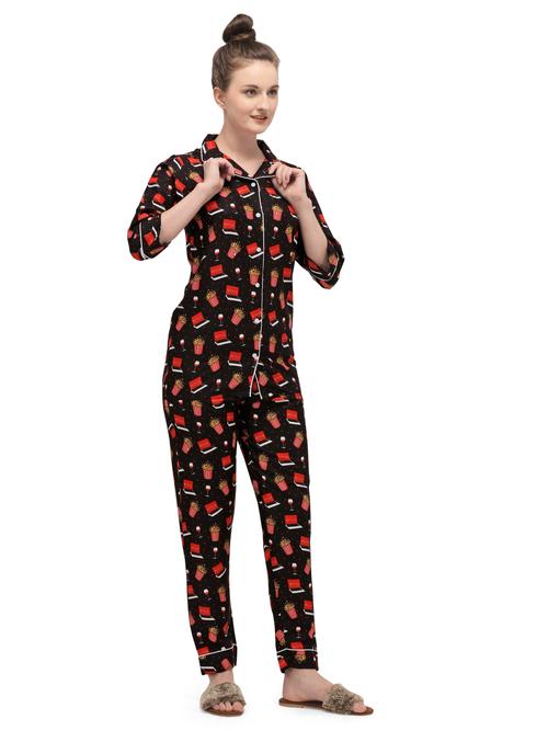 berrylicious designer netflix printed black nightsuit - 17756020 - Very Small Image - 1
