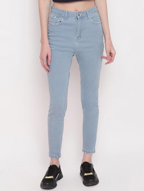 high rise plain denim jeans - 17756053 - Very Small Image - 1