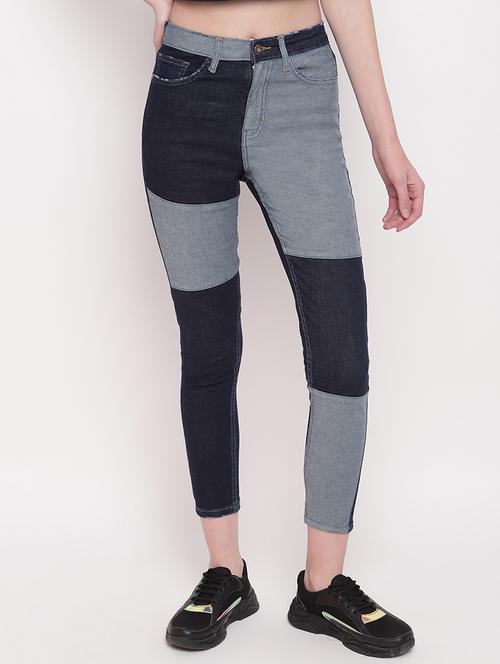 high rise color block jeans - 17756058 - Very Small Image - 1