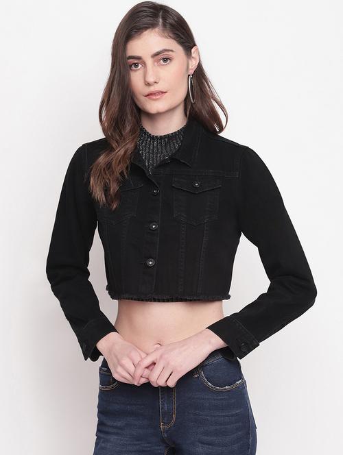 solid denim jacket - 17756100 - Very Small Image - 1