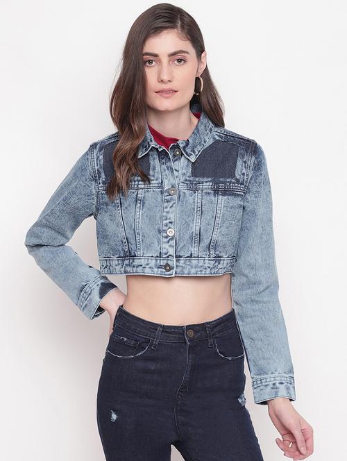 solid denim jacket - 17756101 - Very Small Image - 1