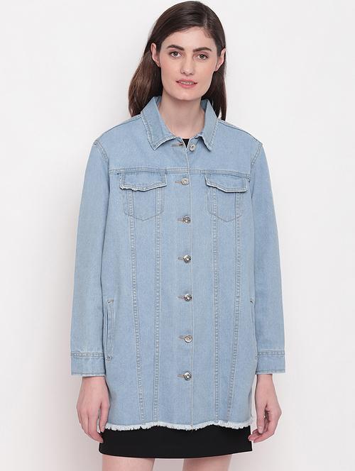 solid denim jacket - 17756102 - Very Small Image - 1