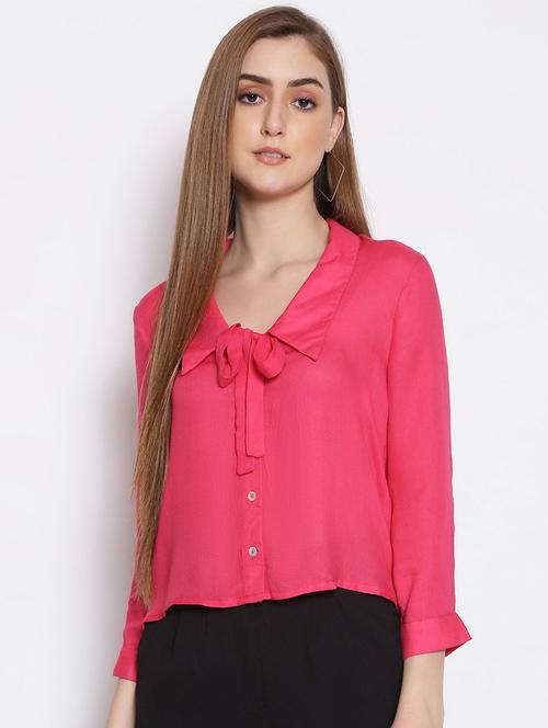 tie knot solid shirt - 17756177 - Very Small Image - 1