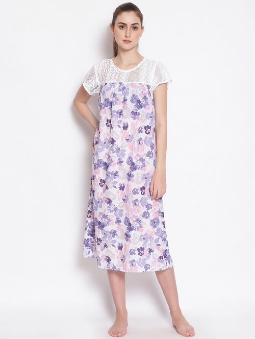 lace detail floral sleepshirt - 17756211 - Very Small Image - 1