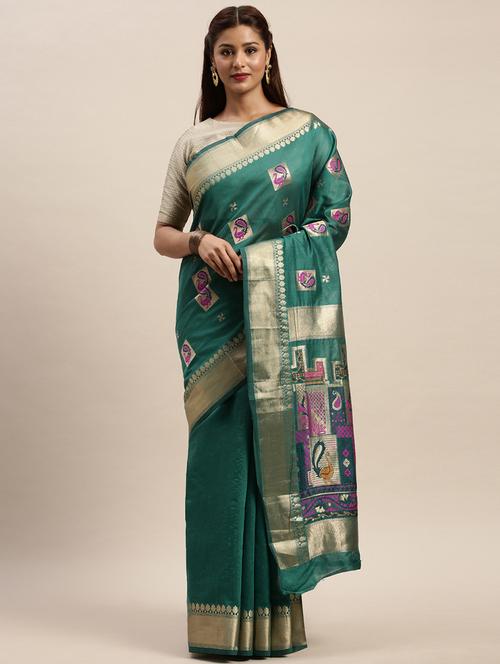 zari work woven saree - 17756751 - Very Small Image - 1