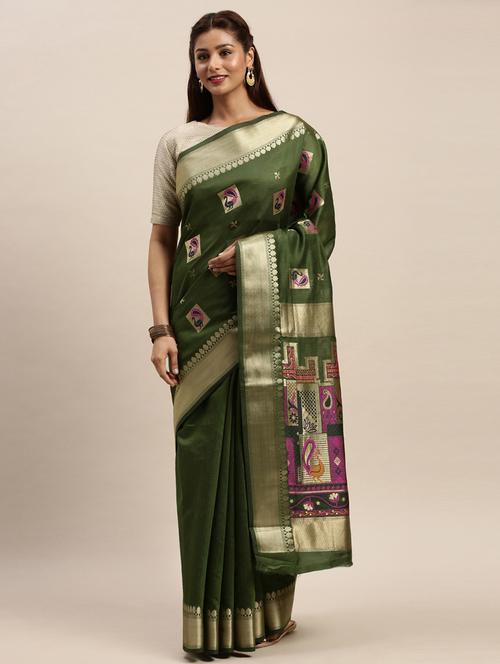 zari work woven saree - 17756756 - Very Small Image - 1