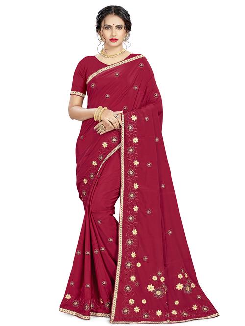 lace bordered embroidered saree - 17756821 - Very Small Image - 1