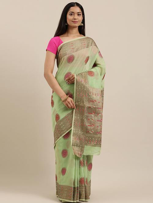 zari work woven saree - 17757051 - Very Small Image - 1